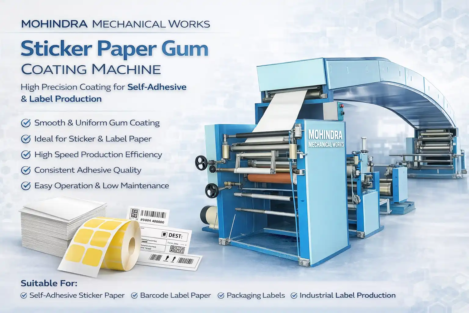 Sticker Paper Gum Coating Machine Feature Image