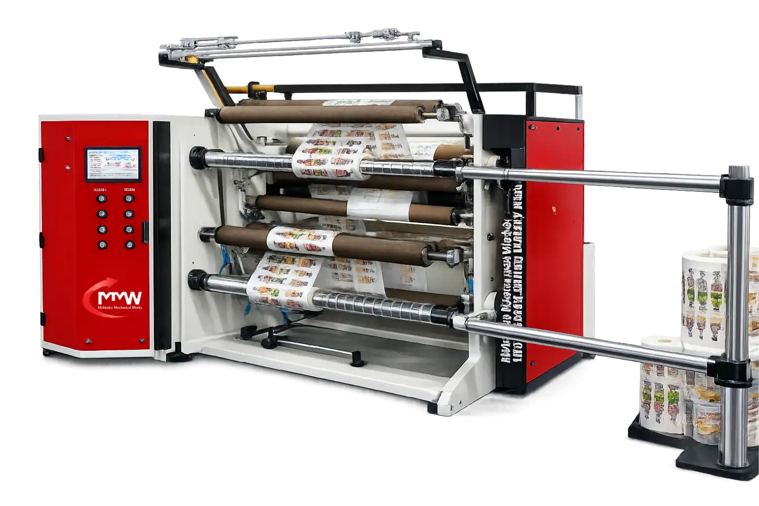 Cantilever LD film slitting machine for plastic roll cutting and rewinding