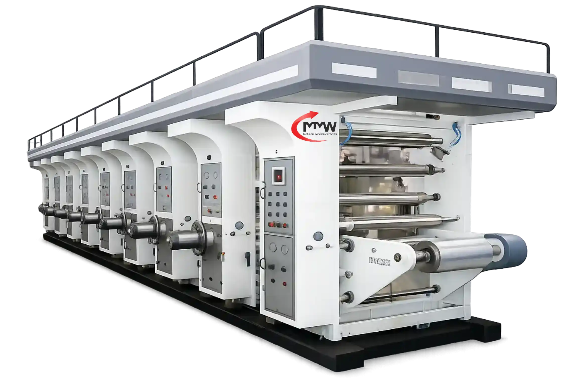 Shafted rotogravure printing machine for flexible packaging multi color printing