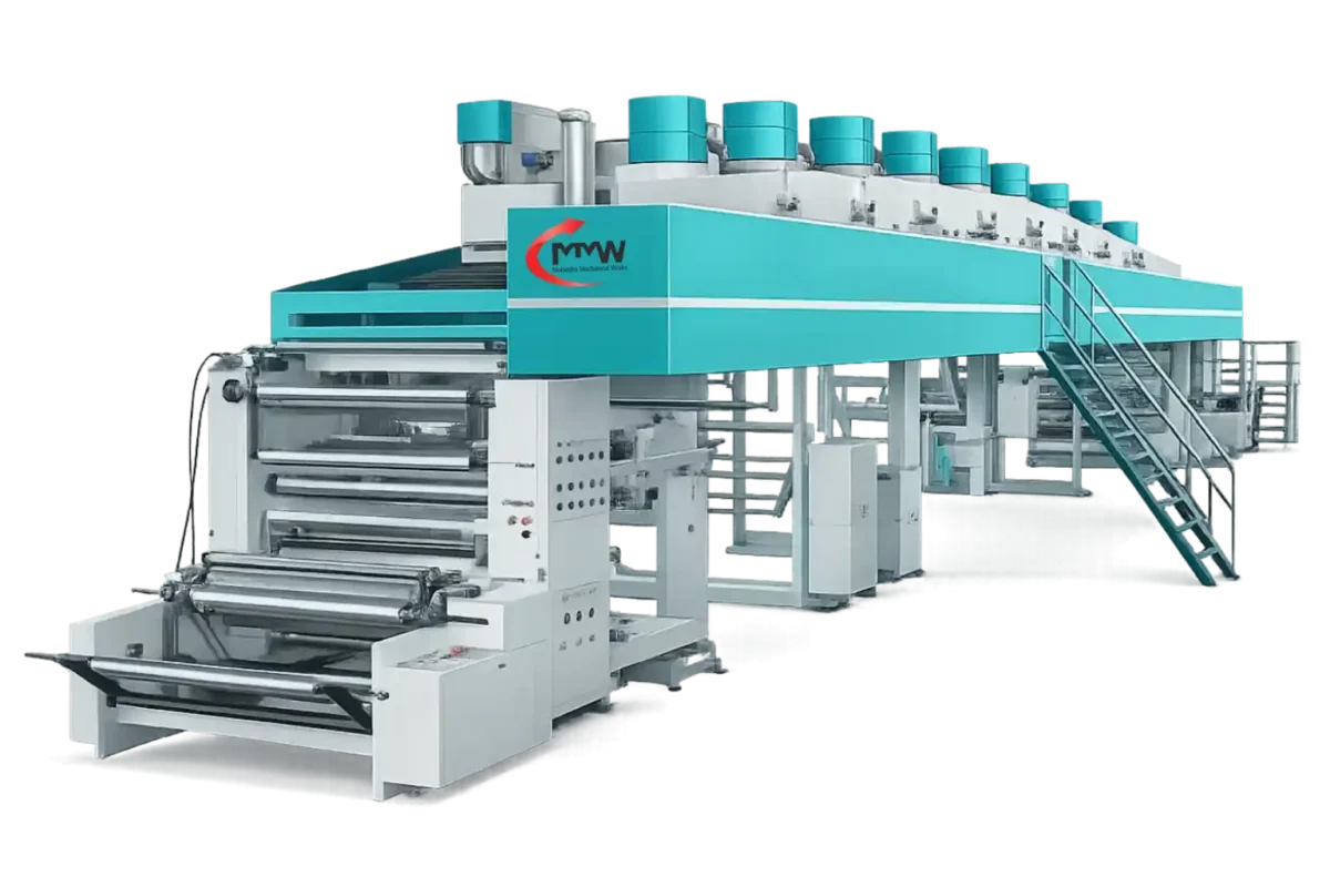 Double head paper coating machine with high speed dual coating system