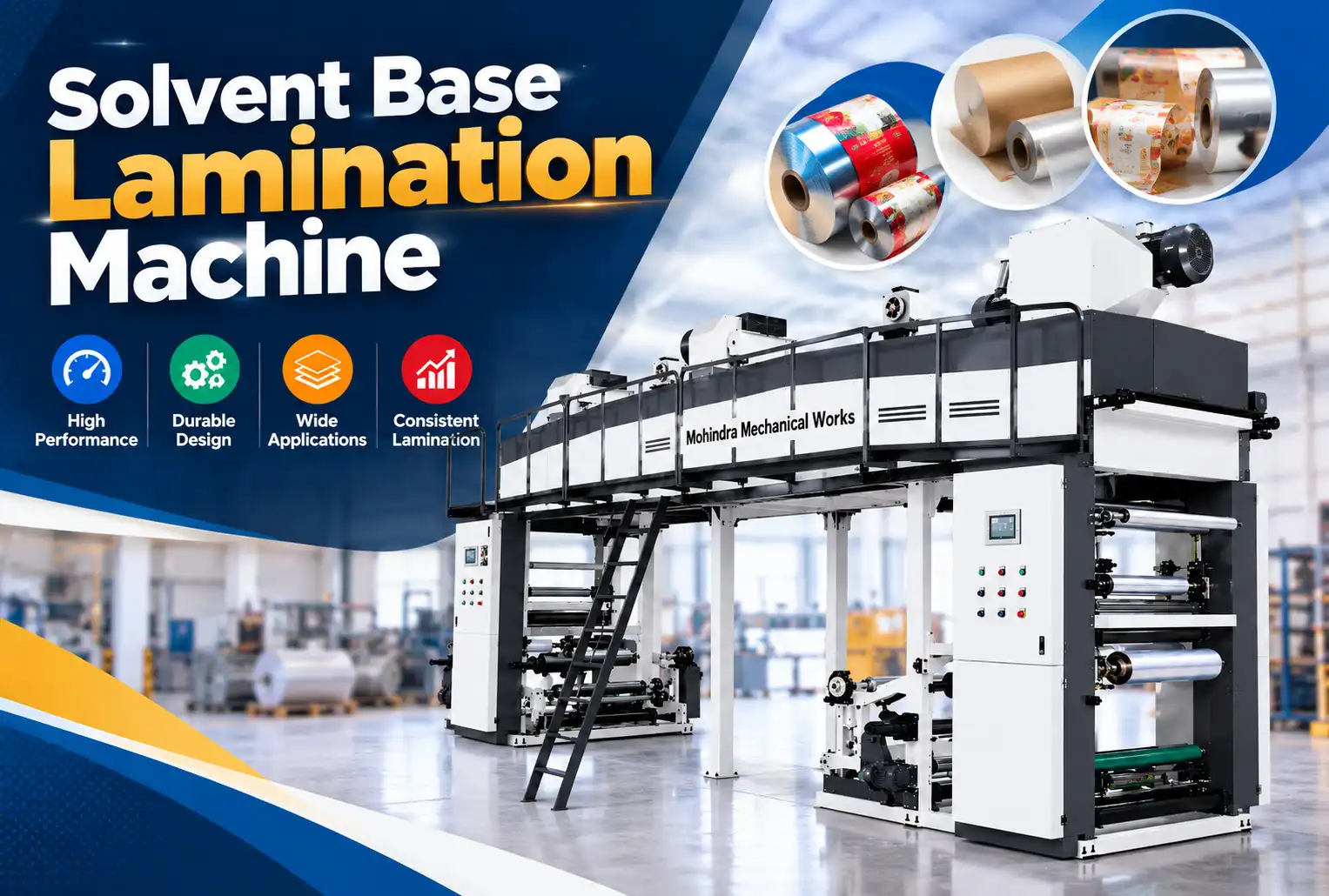 Solvent Base Lamination Machine for Films & Fabrics